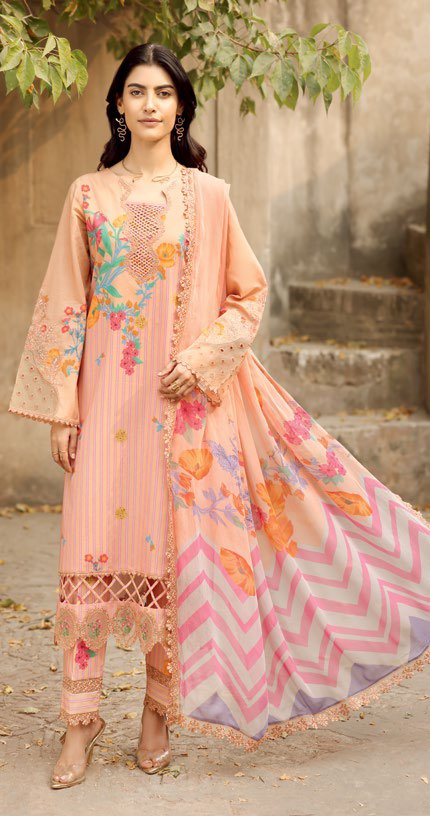 Charizma AKS Summer Lawn ’25 – Embroidered 3-Piece Suit (AK5-04)
