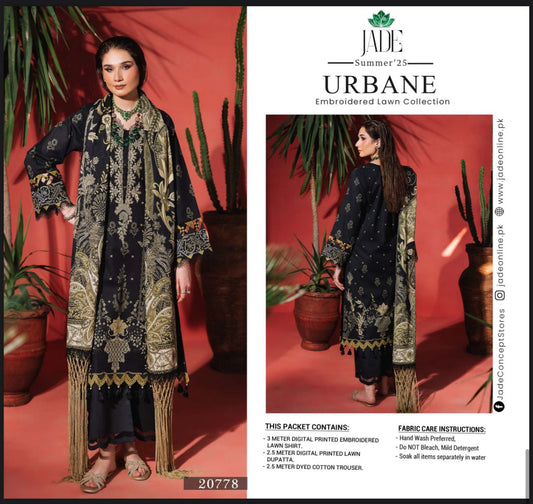 Jade Summer ’25 Urbane – Embroidered Lawn Suit (20778)