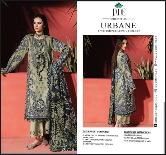 Jade Summer ’25 Urbane – Embroidered Lawn Suit (20776)