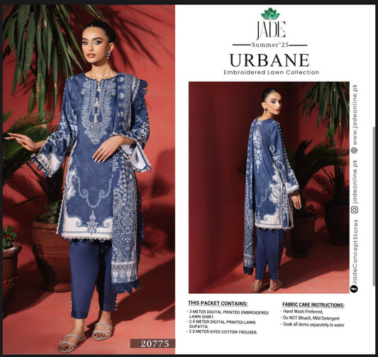 Jade Summer ’25 Urbane – Embroidered Lawn Suit (20775)