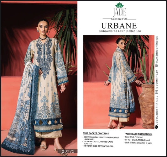 Jade Summer ’25 Urbane – Embroidered Lawn Suit (20773)