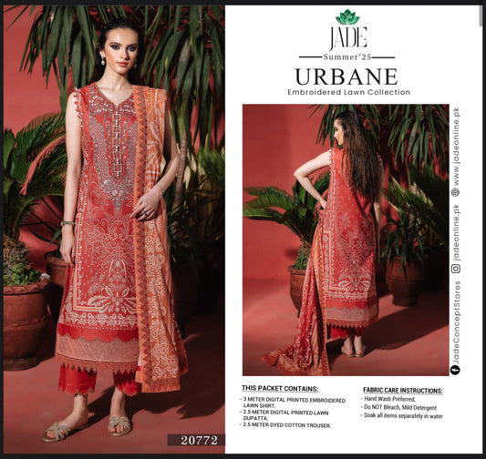Jade Summer ’25 Urbane – Embroidered Lawn Suit (20772)