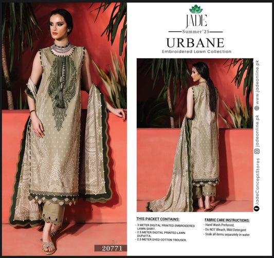Jade Summer ’25 Urbane – Embroidered Lawn Suit (20771)